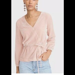NWT JCrew Crush Velvet Faux Wrap Peplum Top